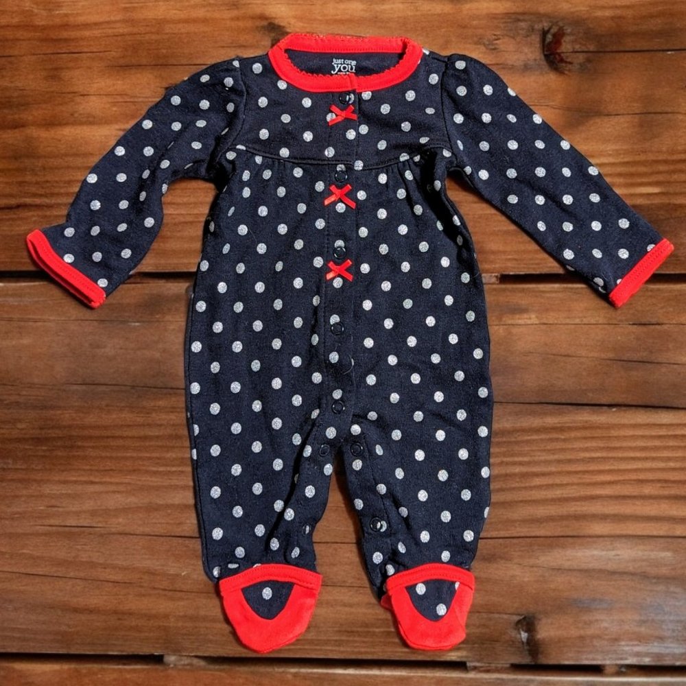 New Born Girls Footie Pajama
